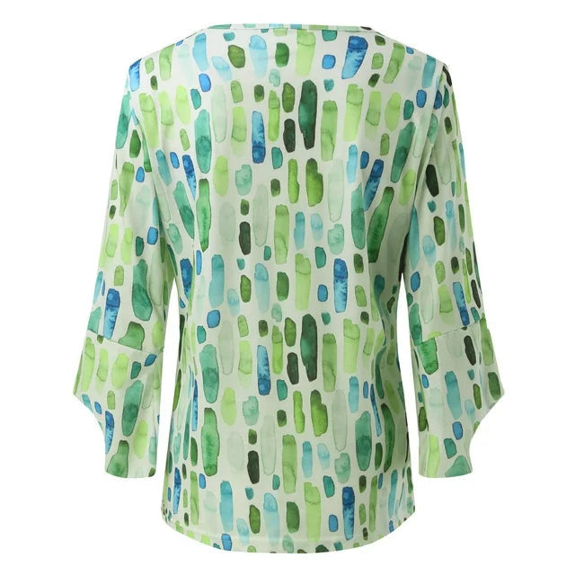Women's Blouse - Elegant Geometric Print for Chic Casual Style 4