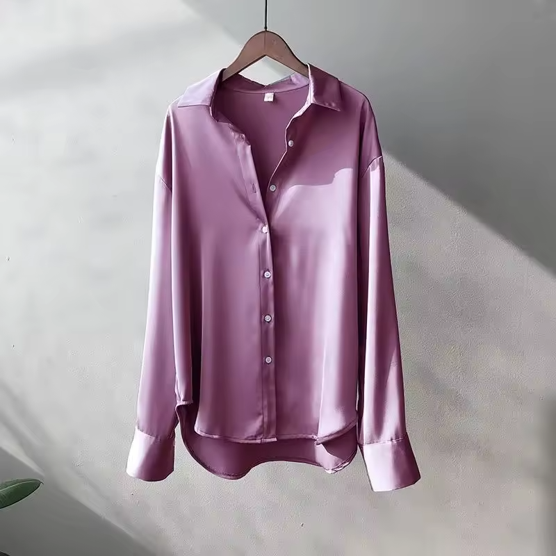 Women's Blouse - Elegant Long Sleeve Tops with Structured Collar for Casual and Formal Wear 6