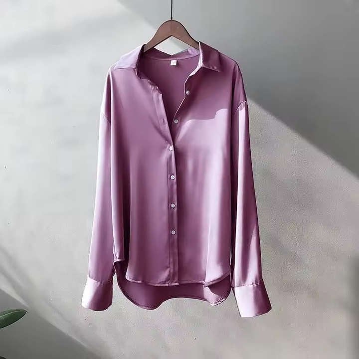 Women's Blouse - Elegant Long Sleeve Tops with Structured Collar for Casual and Formal Wear 6