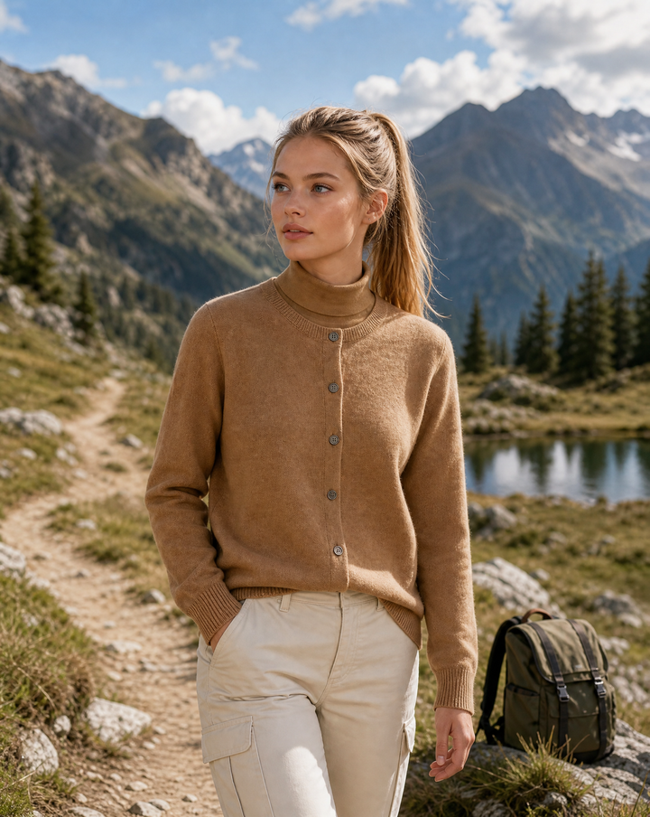Women’s Cardigan Soft Button Lightweight Sweater with Classic Round Neck for Year-Round Layering 1