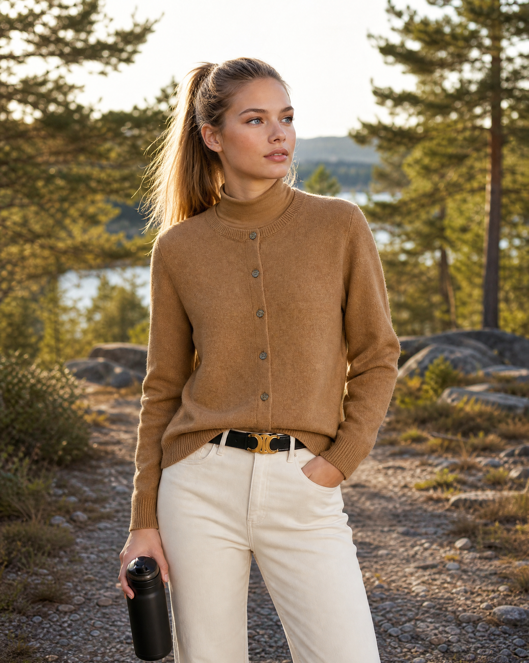 Women’s Cardigan Soft Button Lightweight Sweater with Classic Round Neck for Year-Round Layering 2