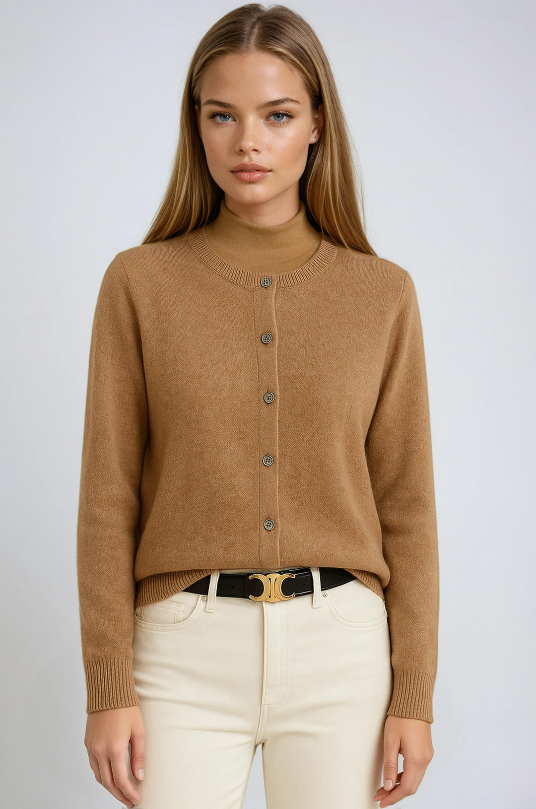 Women’s Cardigan Soft Button Lightweight Sweater with Classic Round Neck for Year-Round Layering 5