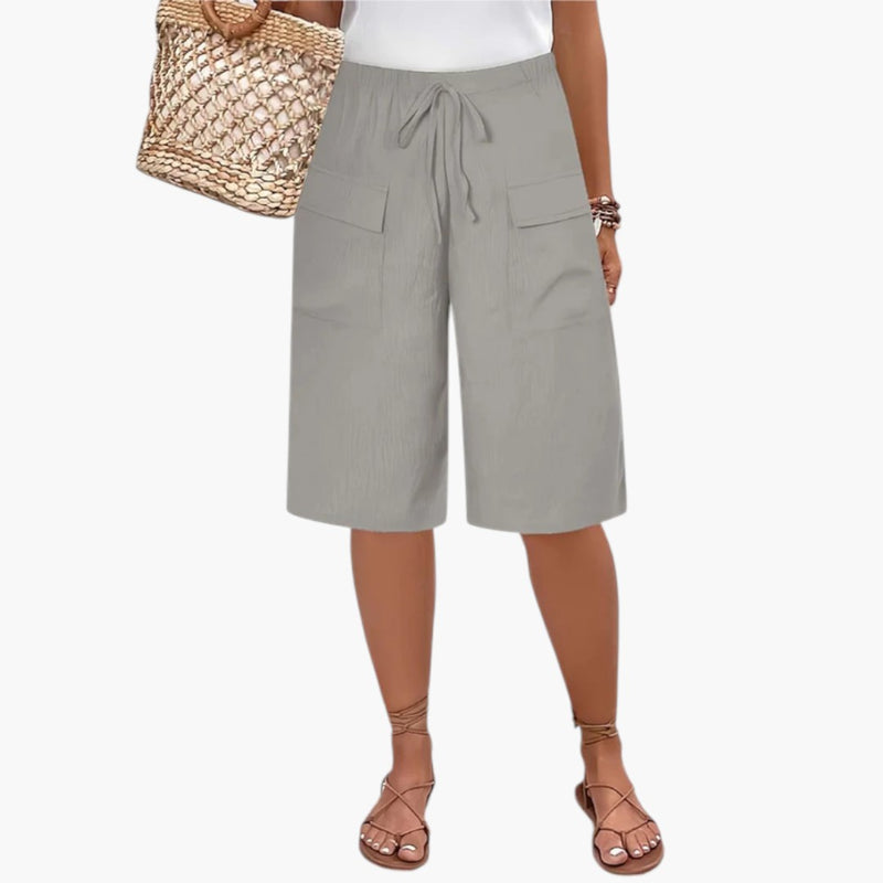 Women's Casual Drawstring Waist Shorts with Pockets for Everyday Wear - Comfortable Summer Fashion 0