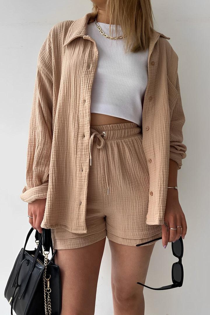 Women’s Casual Matching Set - Elegant Top and Shorts Outfit for Summer 1