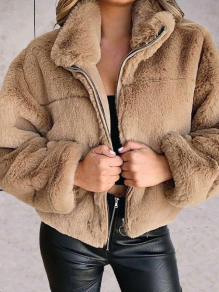 Women's Cozy Zip Jacket - Stylish Warm Casual Outerwear for Cooler Days 5