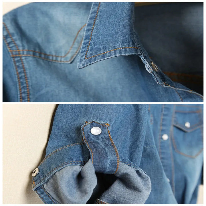 Women's Denim Crop Top - Trendy Casual Style for Effortless Looks 6