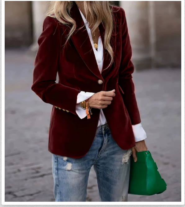 Women's Elegant Velvet Tailored Blazer for Formal and Casual Wear 6