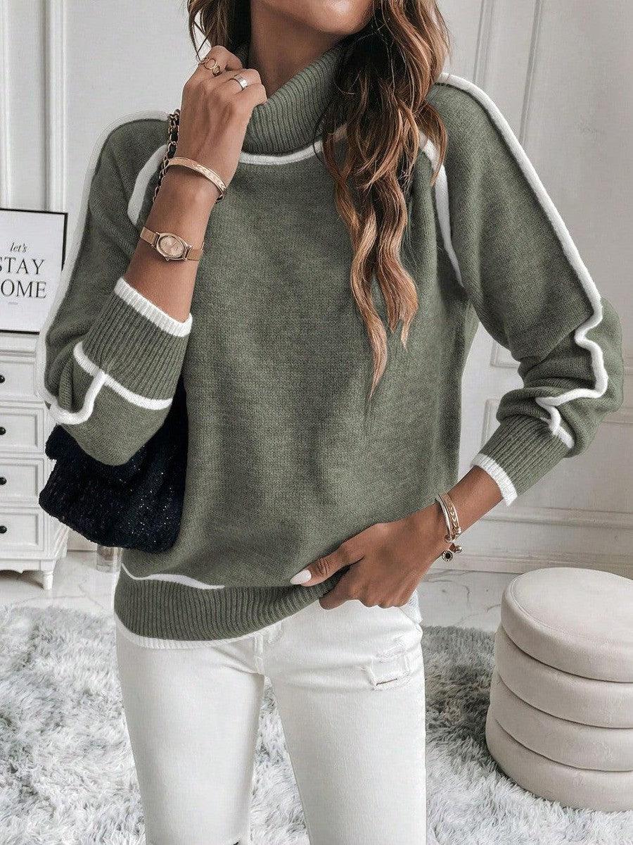 Women's Elegant Warm Lined Sweater - Cozy Fall Winter Knitwear for Stylish Comfort 0