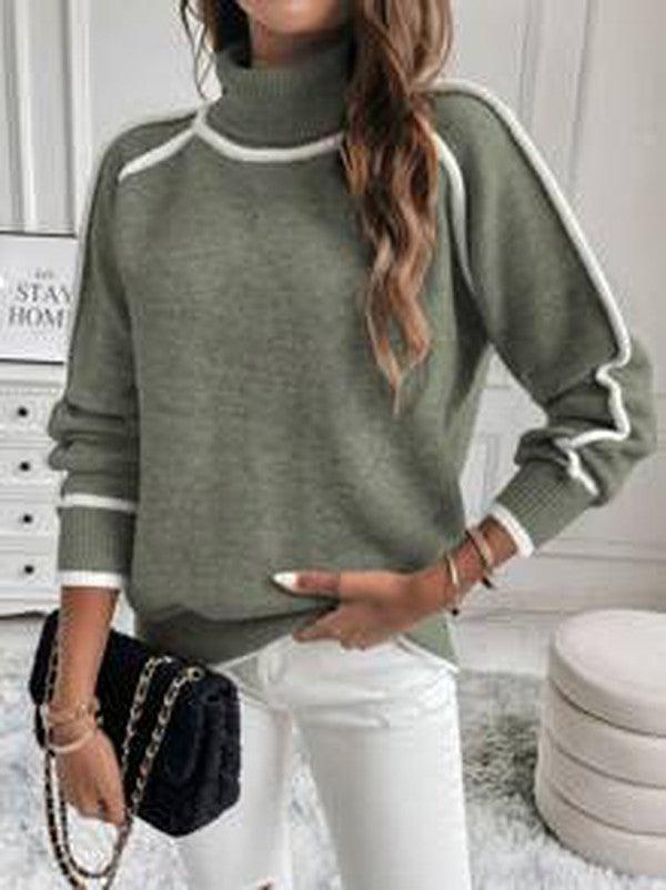 Women's Elegant Warm Lined Sweater - Cozy Fall Winter Knitwear for Stylish Comfort 3
