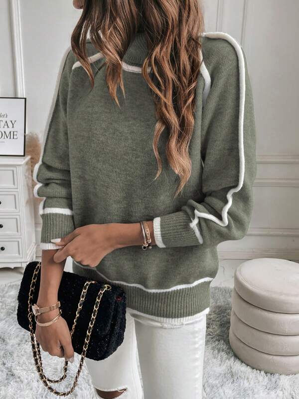 Women's Elegant Warm Lined Sweater - Cozy Fall Winter Knitwear for Stylish Comfort 4