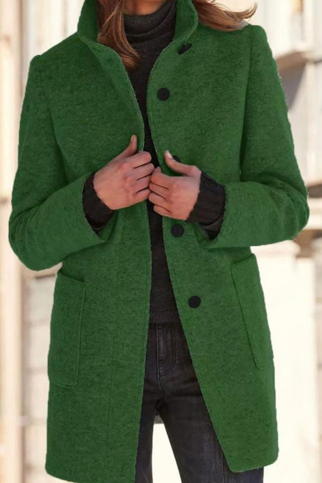 Women's Elegant Wool Coat Stylish Long Outerwear for Fall and Winter 1