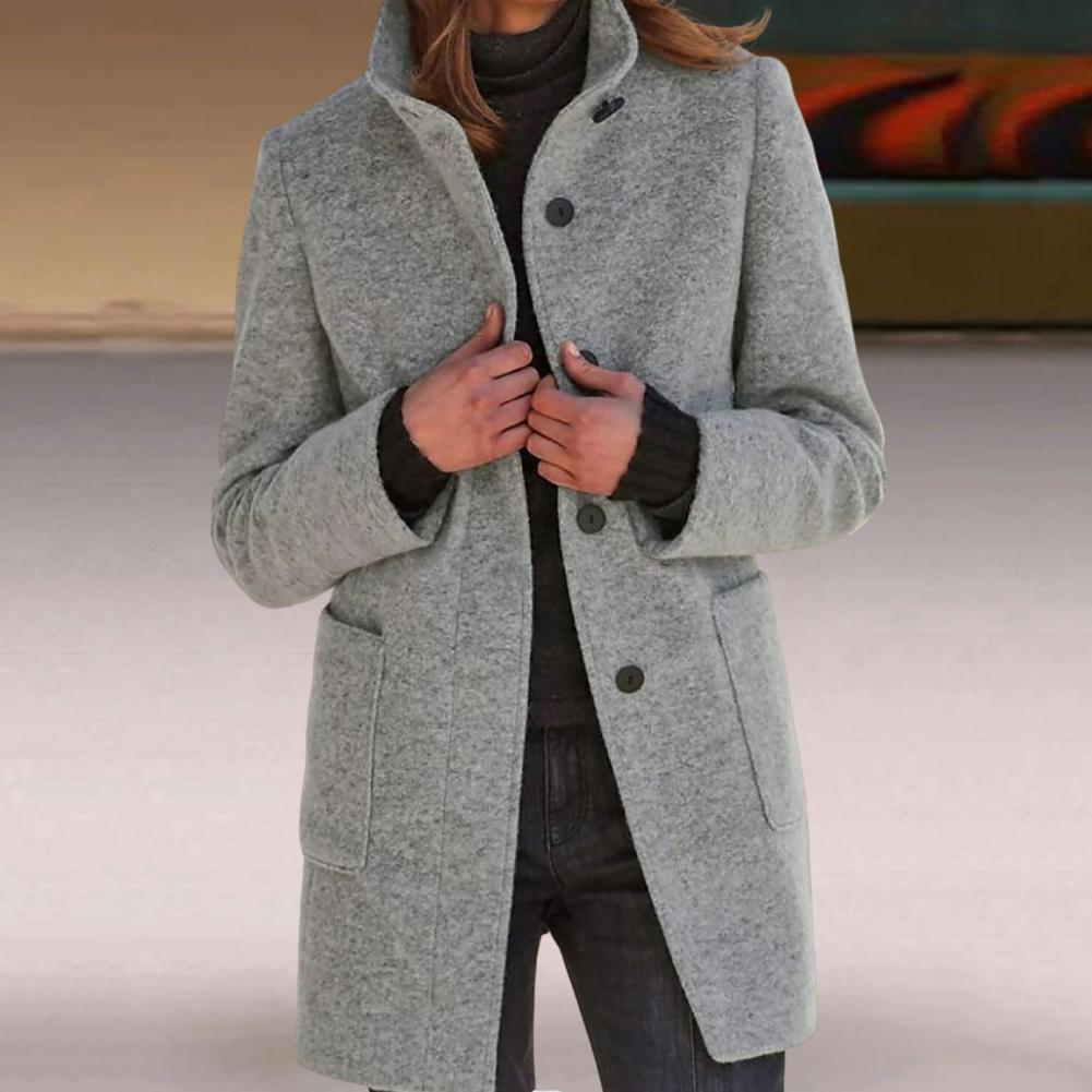 Women's Elegant Wool Coat Stylish Long Outerwear for Fall and Winter 4