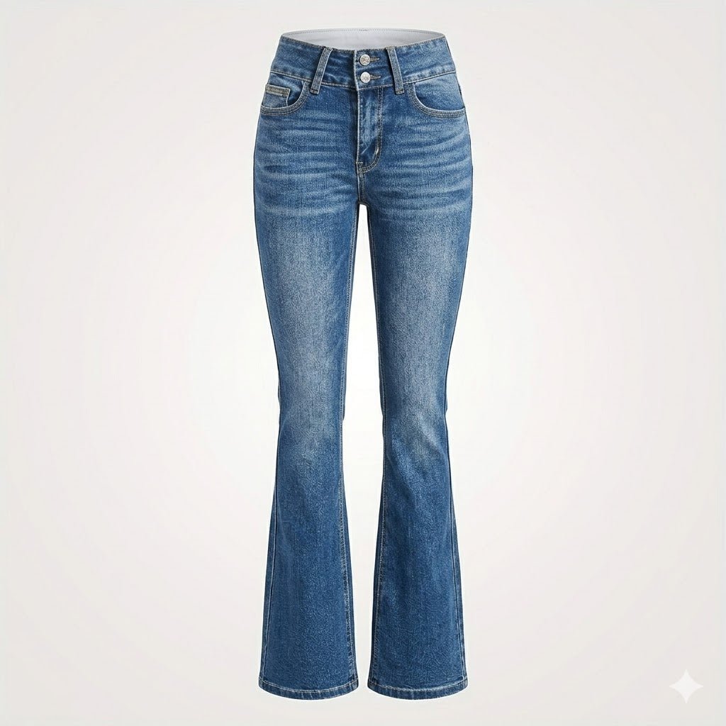 Women's Flare Jeans - High Waist, Figure-Hugging Fit for Chic Casual Style 2