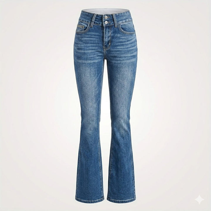 Women's Flare Jeans - High Waist, Figure-Hugging Fit for Chic Casual Style 2