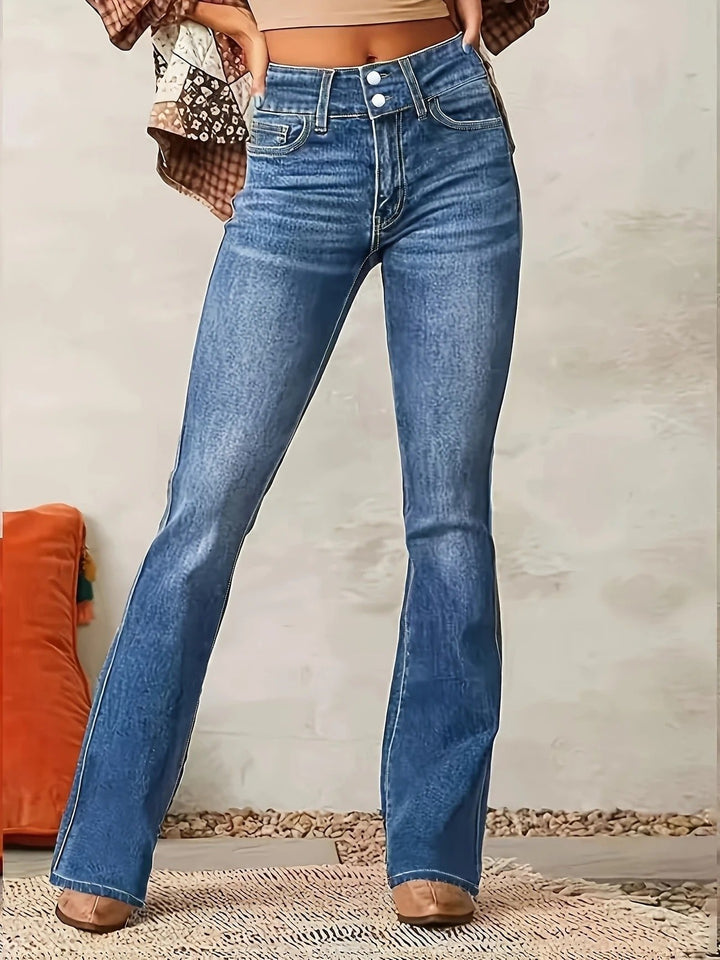 Women's Flare Jeans - High Waist, Figure-Hugging Fit for Chic Casual Style 3