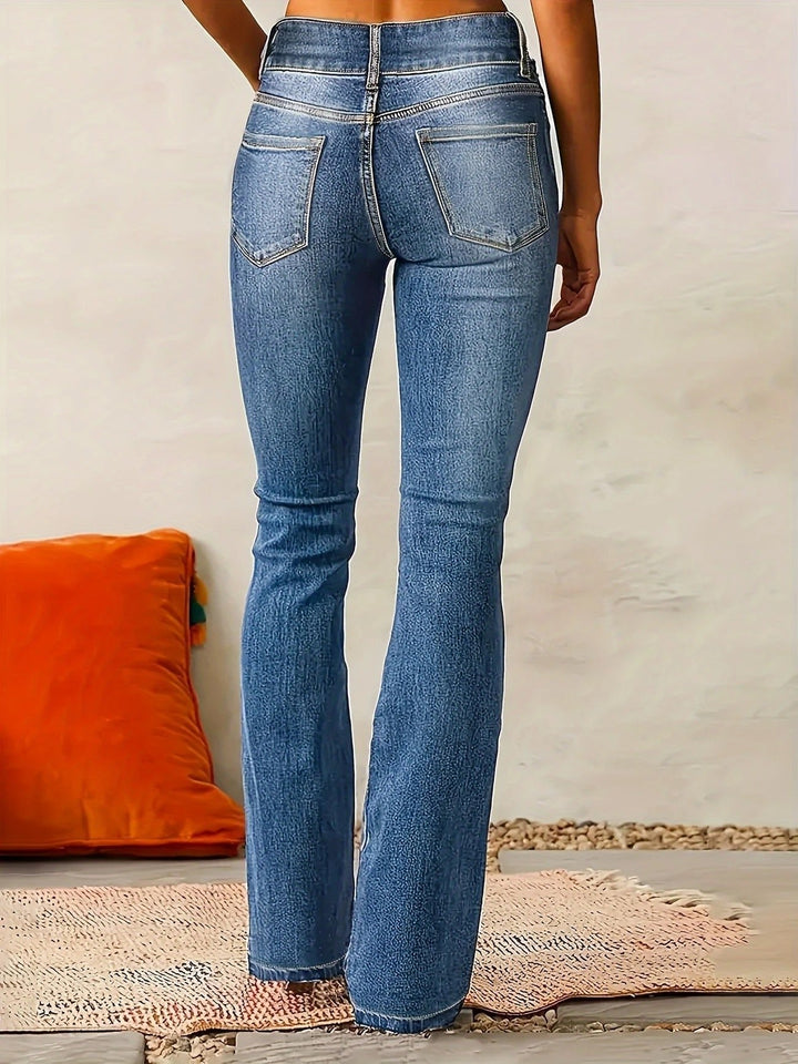 Women's Flare Jeans - High Waist, Figure-Hugging Fit for Chic Casual Style 5
