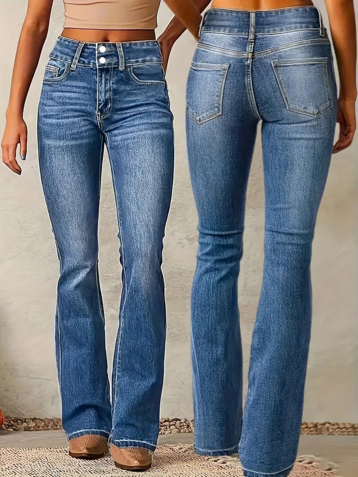 Women's Flare Jeans - High Waist, Figure-Hugging Fit for Chic Casual Style 6