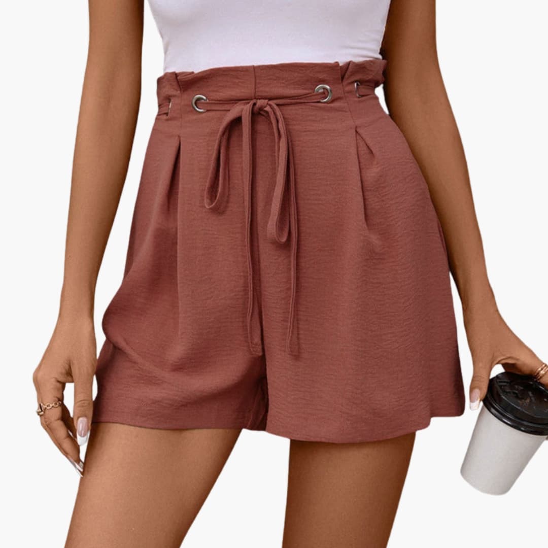 Women's High-Waisted Pleated Shorts - Chic Summer Essential for Casual and Dressy Outings 0