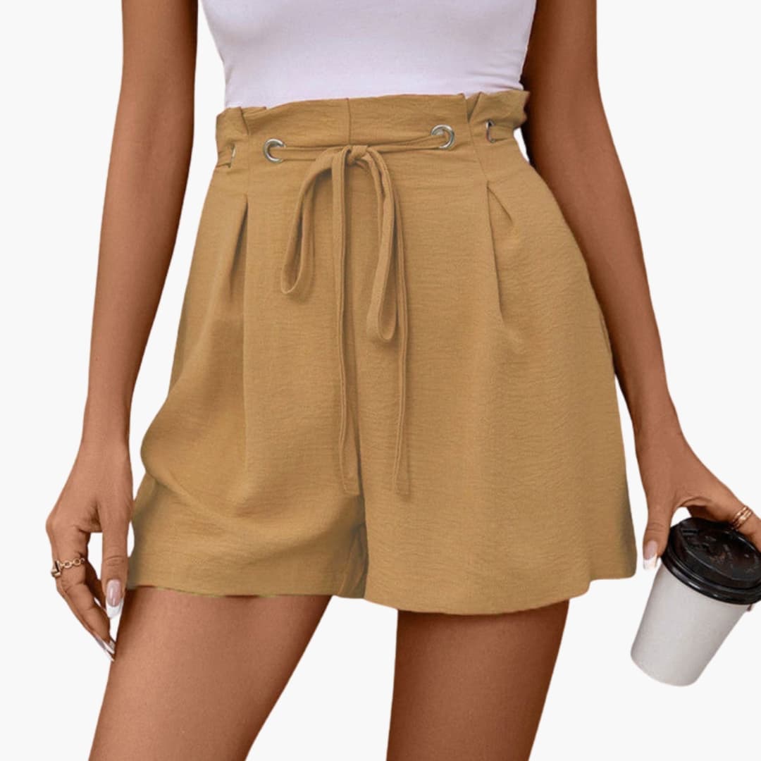 Women's High-Waisted Pleated Shorts - Chic Summer Essential for Casual and Dressy Outings 4