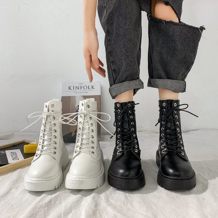 Women's Lace-Up Boots with Arch Support - Stylish High Ankle Footwear for Casual and Dressy Looks 3