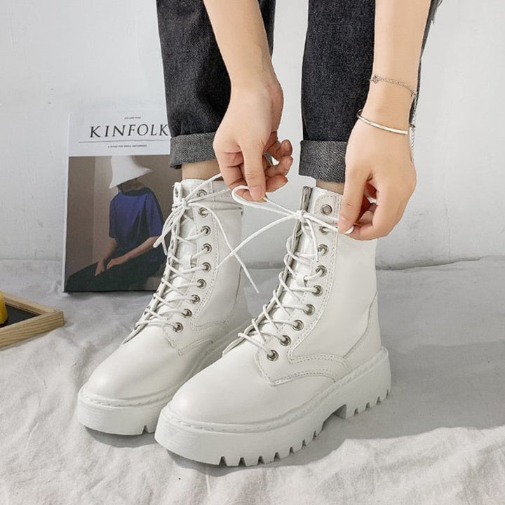 Women's Lace-Up Boots with Arch Support - Stylish High Ankle Footwear for Casual and Dressy Looks 4