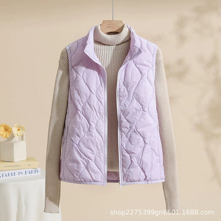 Women's Lightweight Quilted Vest with Stand-Up Collar for Fall and Winter Outerwear 3