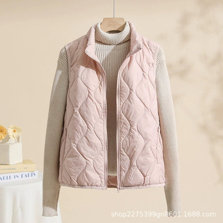 Women's Lightweight Quilted Vest with Stand-Up Collar for Fall and Winter Outerwear 4