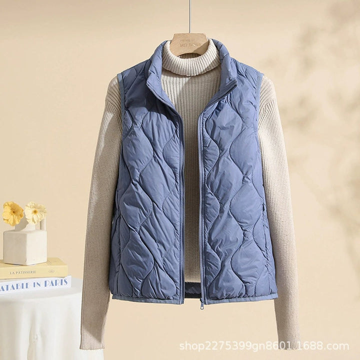 Women's Lightweight Quilted Vest with Stand-Up Collar for Fall and Winter Outerwear 5