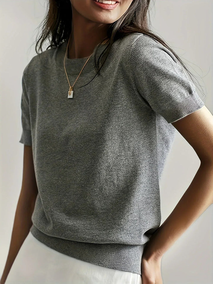 Women's Lightweight Short Sleeve Sweater - Casual Spring Summer Style for Effortless Comfort and Versatile Outfits 0