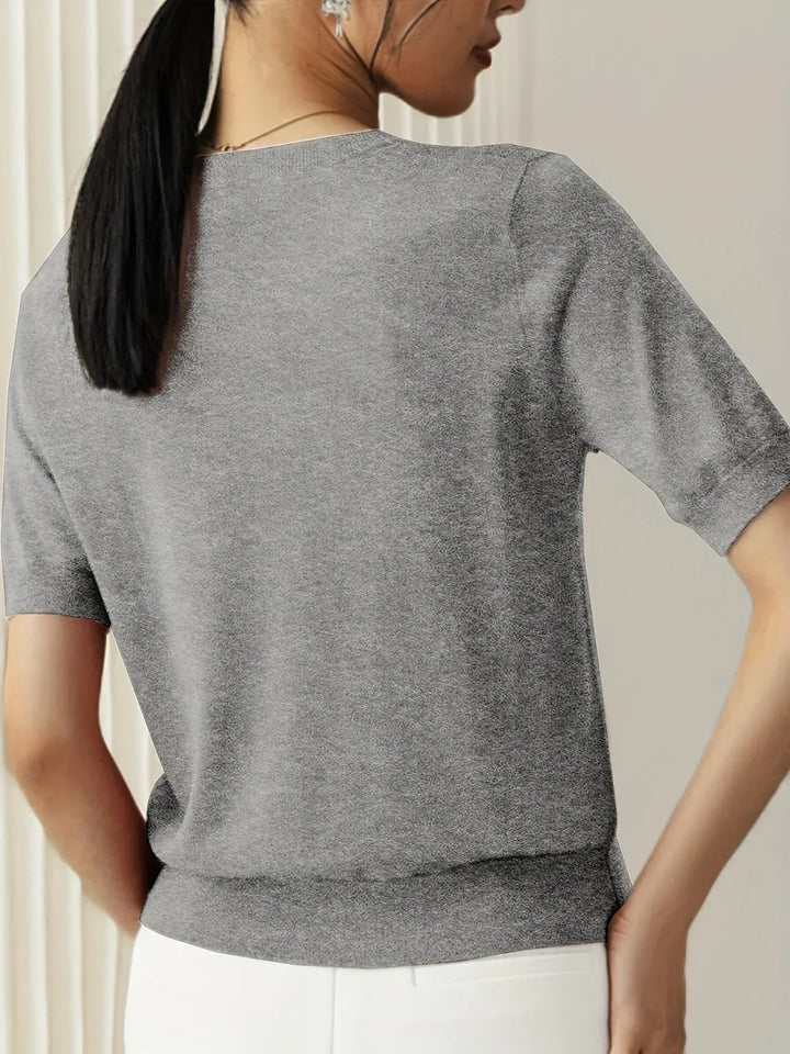Women's Lightweight Short Sleeve Sweater - Casual Spring Summer Style for Effortless Comfort and Versatile Outfits 2