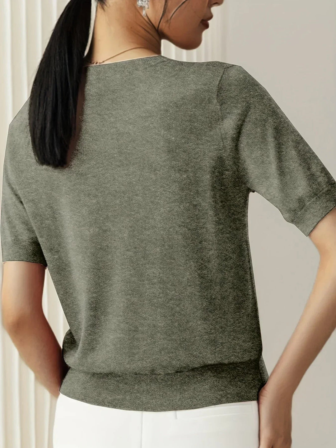 Women's Lightweight Short Sleeve Sweater - Casual Spring Summer Style for Effortless Comfort and Versatile Outfits 8