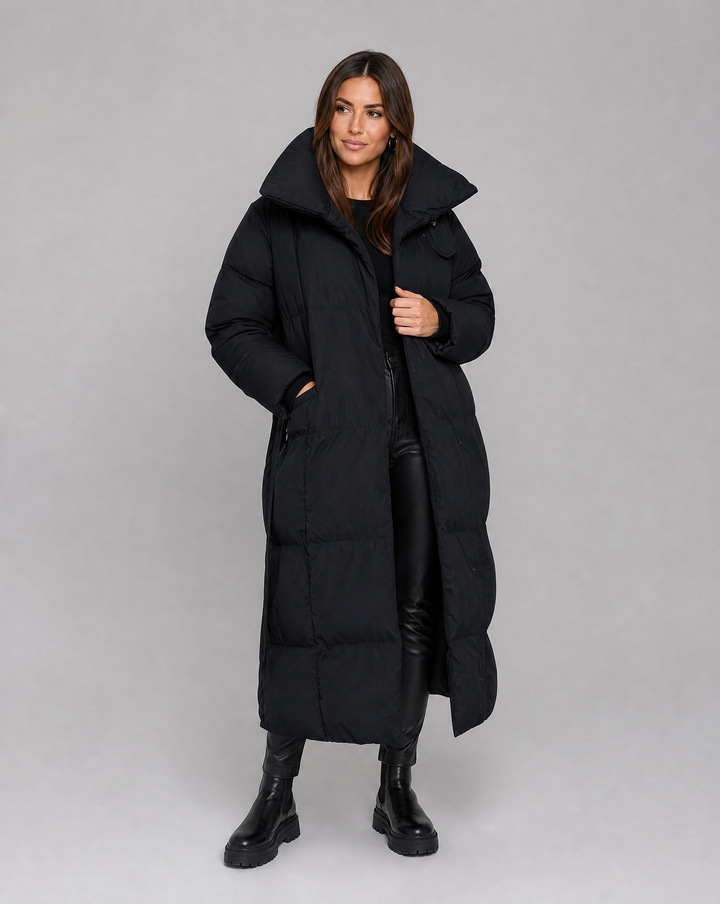 Women's Long Winter Puffer Jacket Warm Coat with Oversized Collar 0