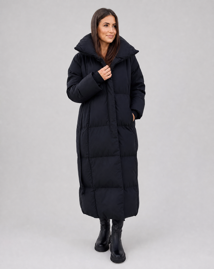Women's Long Winter Puffer Jacket Warm Coat with Oversized Collar 1