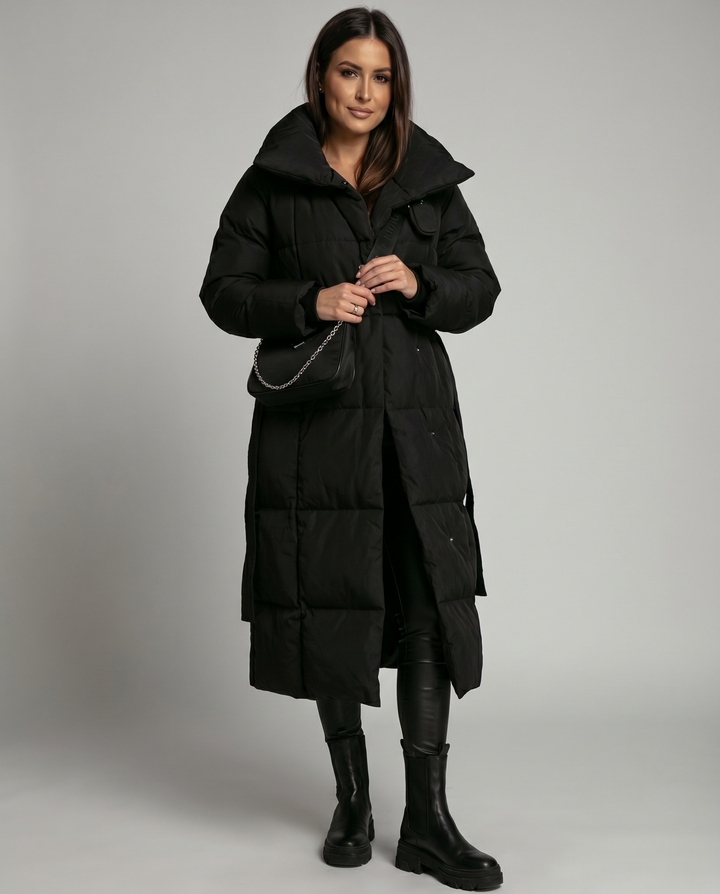 Women's Long Winter Puffer Jacket Warm Coat with Oversized Collar 3