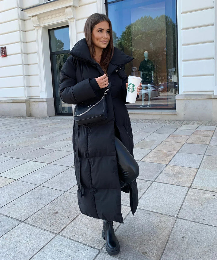 Women's Long Winter Puffer Jacket Warm Coat with Oversized Collar 4
