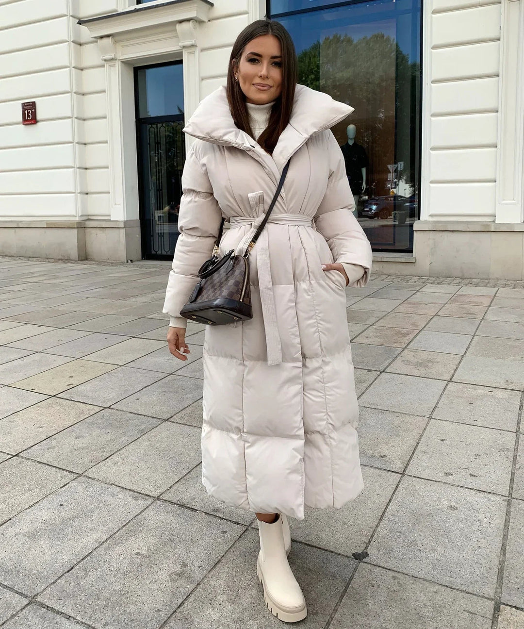 Women's Long Winter Puffer Jacket Warm Coat with Oversized Collar 6