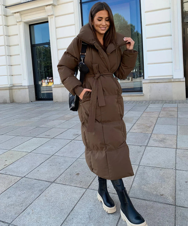Women's Long Winter Puffer Jacket Warm Coat with Oversized Collar 7
