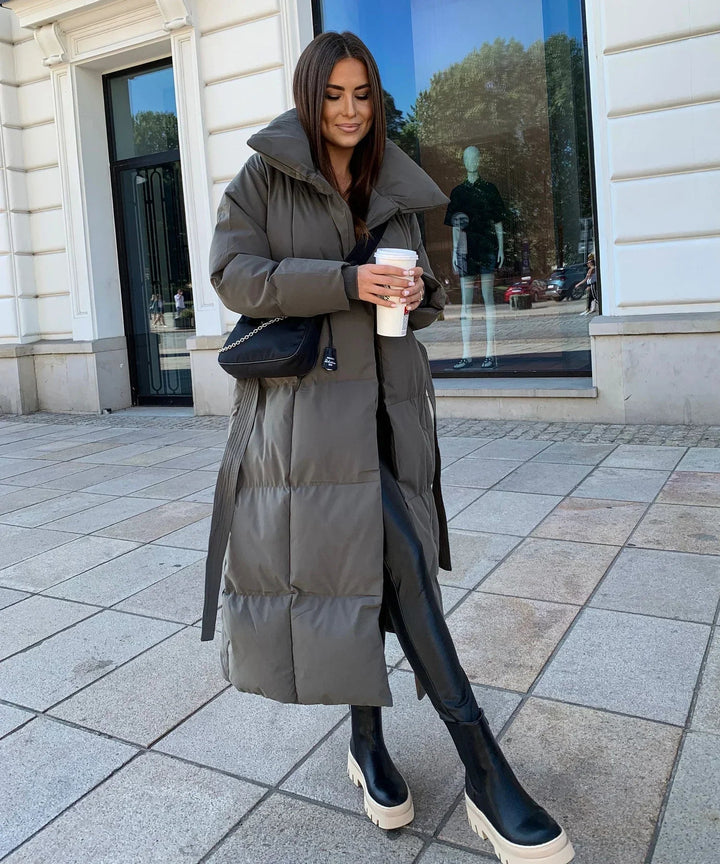 Women's Long Winter Puffer Jacket Warm Coat with Oversized Collar 8