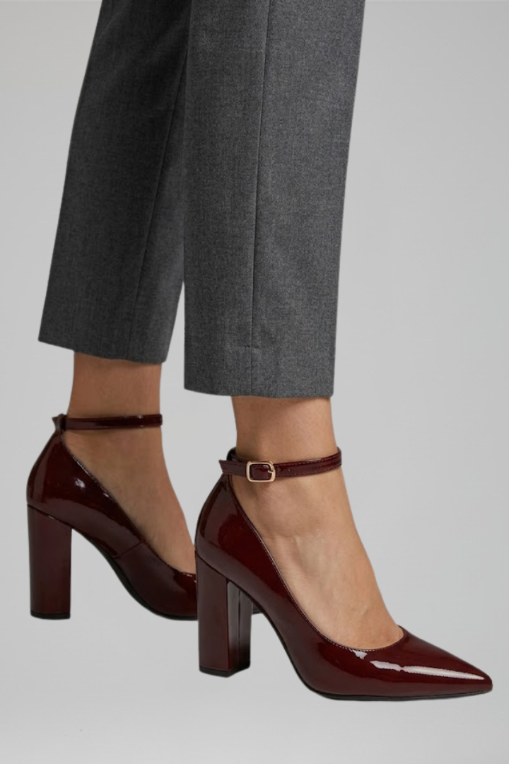 Women's Orthopedic Block Heel Pumps with Arch Support and Buckle Closure for Formal Wear 3
