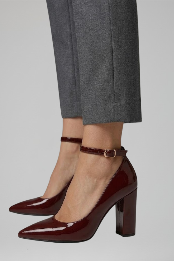Women's Orthopedic Block Heel Pumps with Arch Support and Buckle Closure for Formal Wear 4