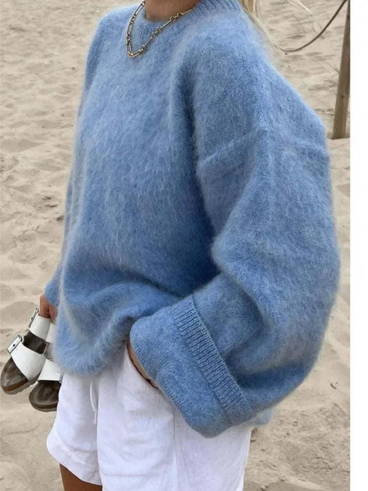 Women's Oversized Cozy Knit Sweater - Relaxed Fit, Warm Layering Essential for Fall and Winter 0