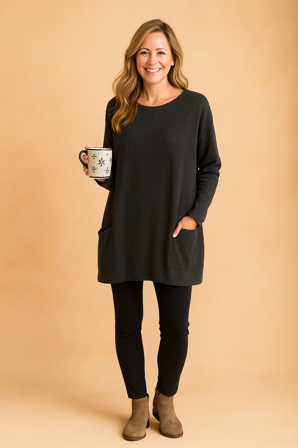 Women's Oversized Sweater with Pockets - Casual Everyday Style for Effortless Comfort 0