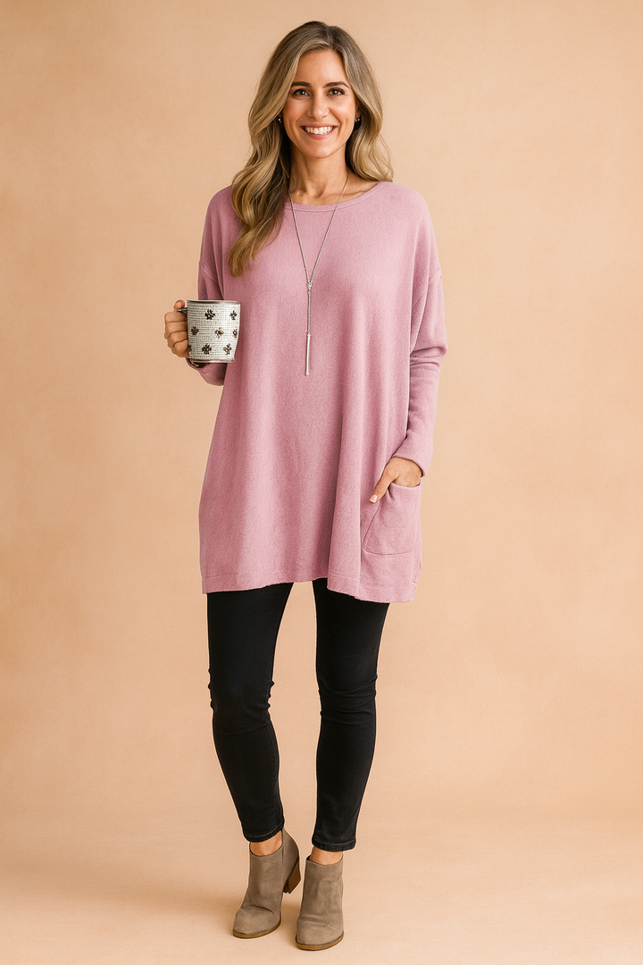 Women's Oversized Sweater with Pockets - Casual Everyday Style for Effortless Comfort 1