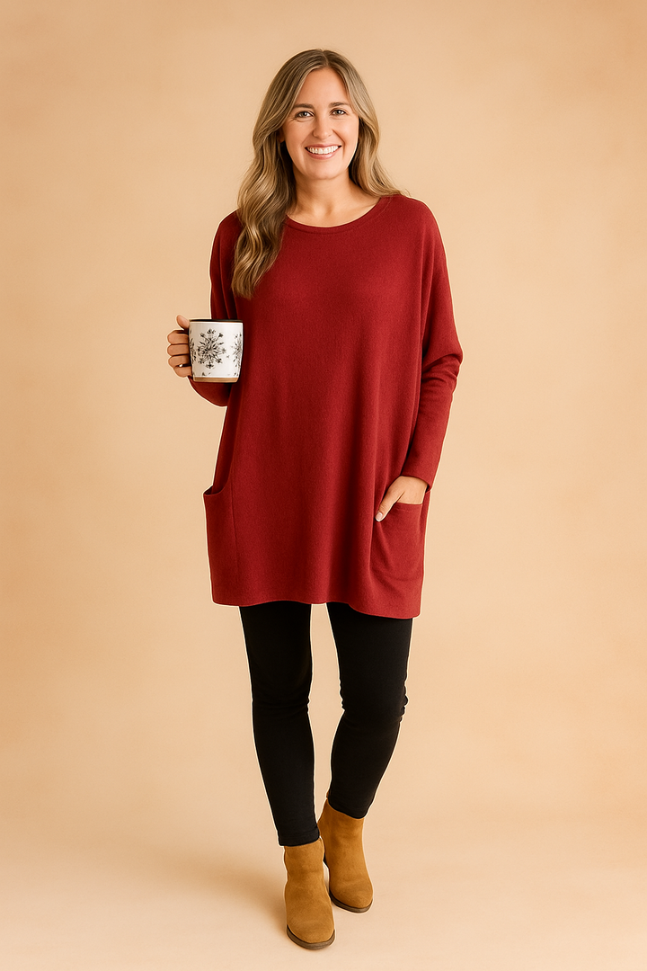 Women's Oversized Sweater with Pockets - Casual Everyday Style for Effortless Comfort 4