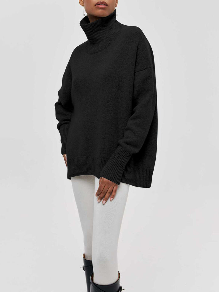 Women's Oversized Turtleneck Sweater - Cozy Warm Winter Knitwear for Comfortable Casual Style 4