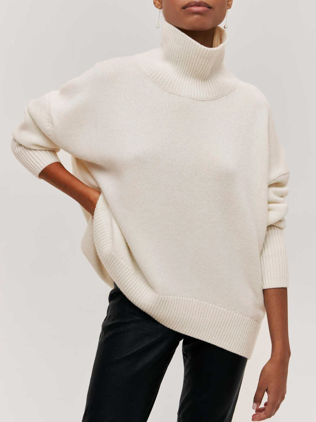 Women's Oversized Turtleneck Sweater - Cozy Warm Winter Knitwear for Comfortable Casual Style 5