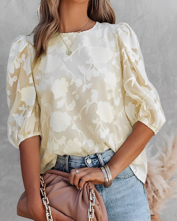 Women's Puff Sleeve Blouse - Elegant Long Sleeve Top for Any Occasion, Chic and Versatile Fashion 6