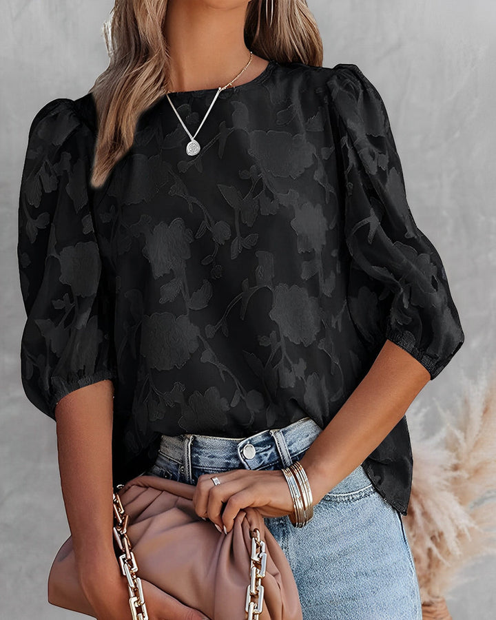 Women's Puff Sleeve Blouse - Elegant Long Sleeve Top for Any Occasion, Chic and Versatile Fashion 8
