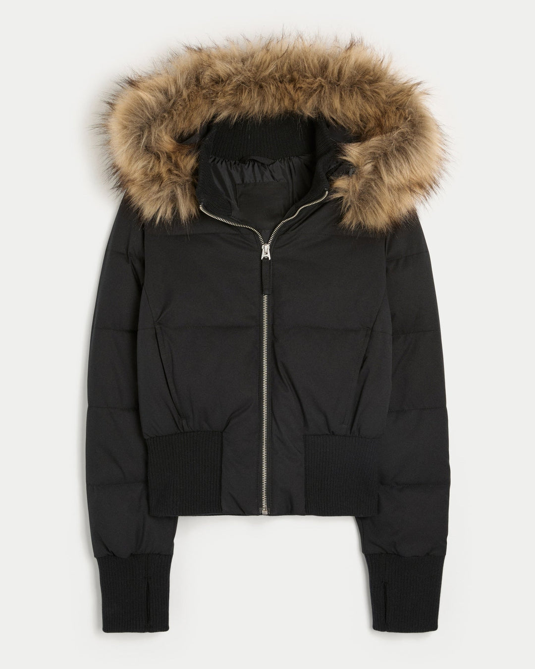 Women's Quilted Winter Jacket with Removable Hood and Ribbed Cuffs 4