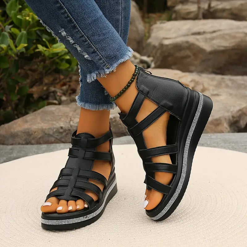 Women's Rhinestone Sandals - Stylish Comfort Footwear for Summer - All-Day Support and Stability 1